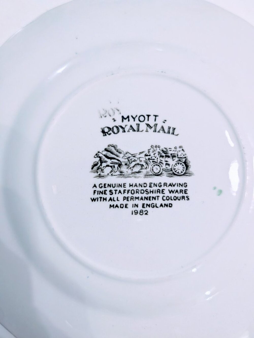 Set of 7 VTG Myott Royal Mail Salad Plates 6 3/4" Red Roof Staffordshire England - Picture 4 of 5